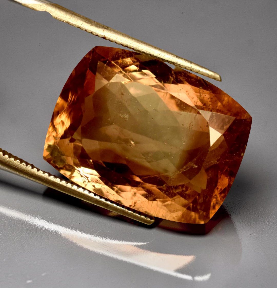 Imperial Orange Topaz Gemstone: 20.70 Ct Cushion Cut - Etsy Israel
