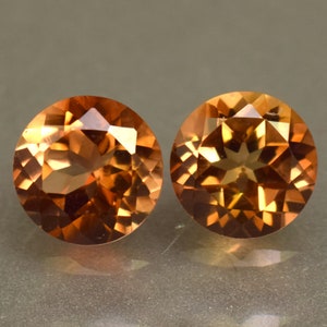 Top Color Naturale Prezioso Imperial Champagne Topaz 5.10 Ct Taglio Rotondo 2 Pezzi Lotto Pietra Preziosa Sfusa con Certificato