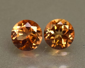 Champagne Topaz: 5.10 Ct Round Cut Loose Gemstone Pair