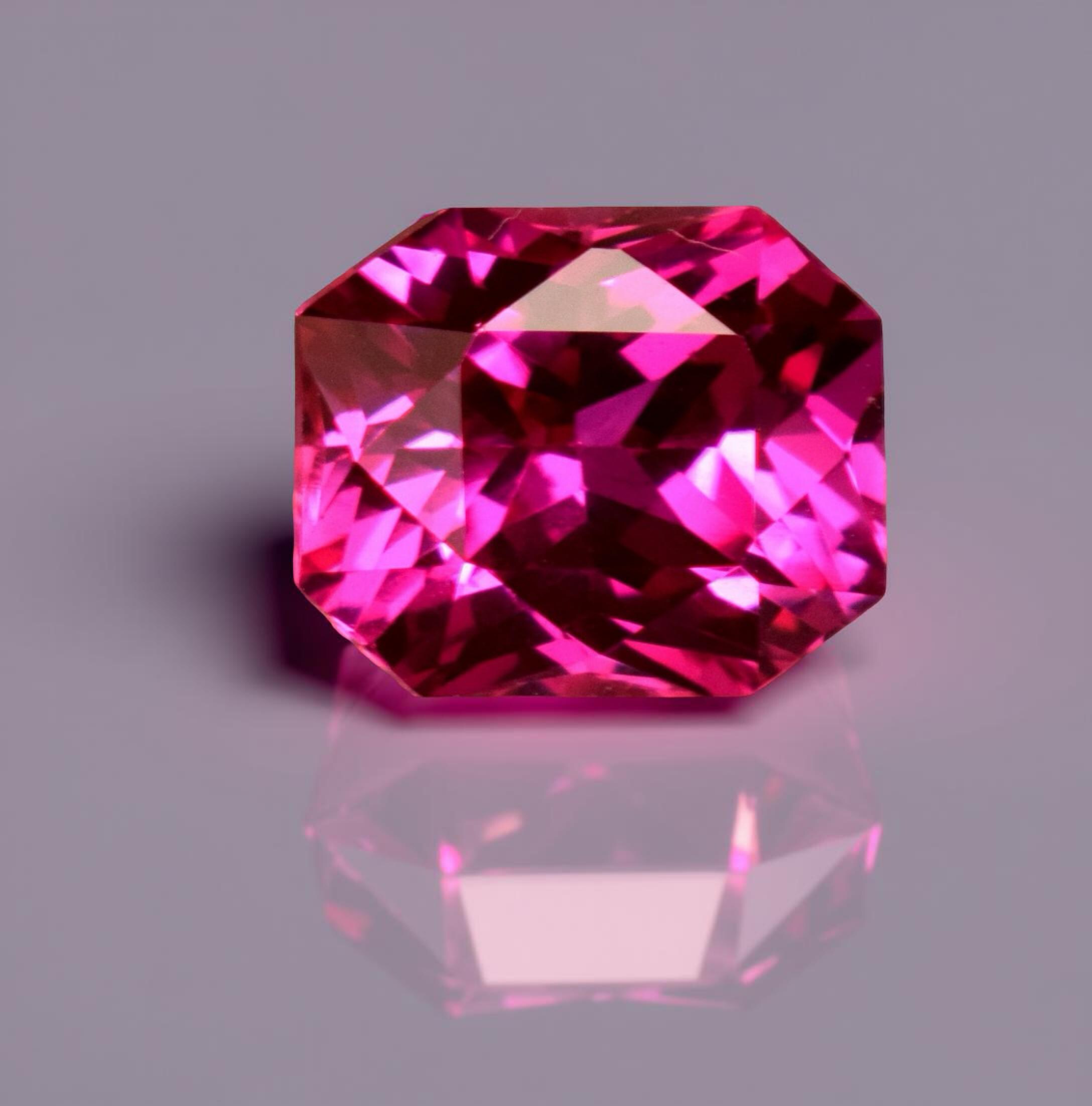 Natural Pink Sapphire Ceylon Certified 4.95 Ct Square Emerald Cut