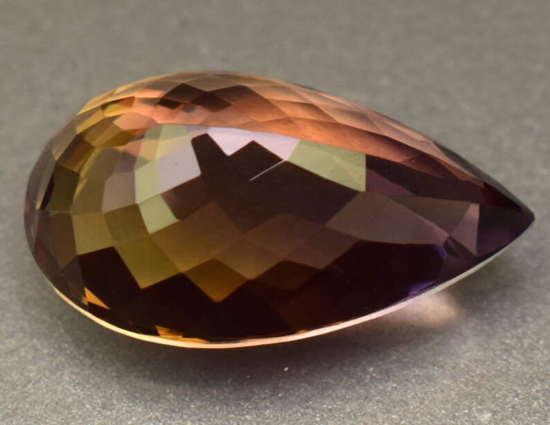 Ametrine Naturelle De Bolivie 23.00 Carats - Coupe Goutte, Excellente Qualité, Neuf Avec étiquette
