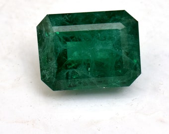 Natural Emerald Lab Grown 16.35 Ct Certified Octagon Cut Loose Gemstone For Ring