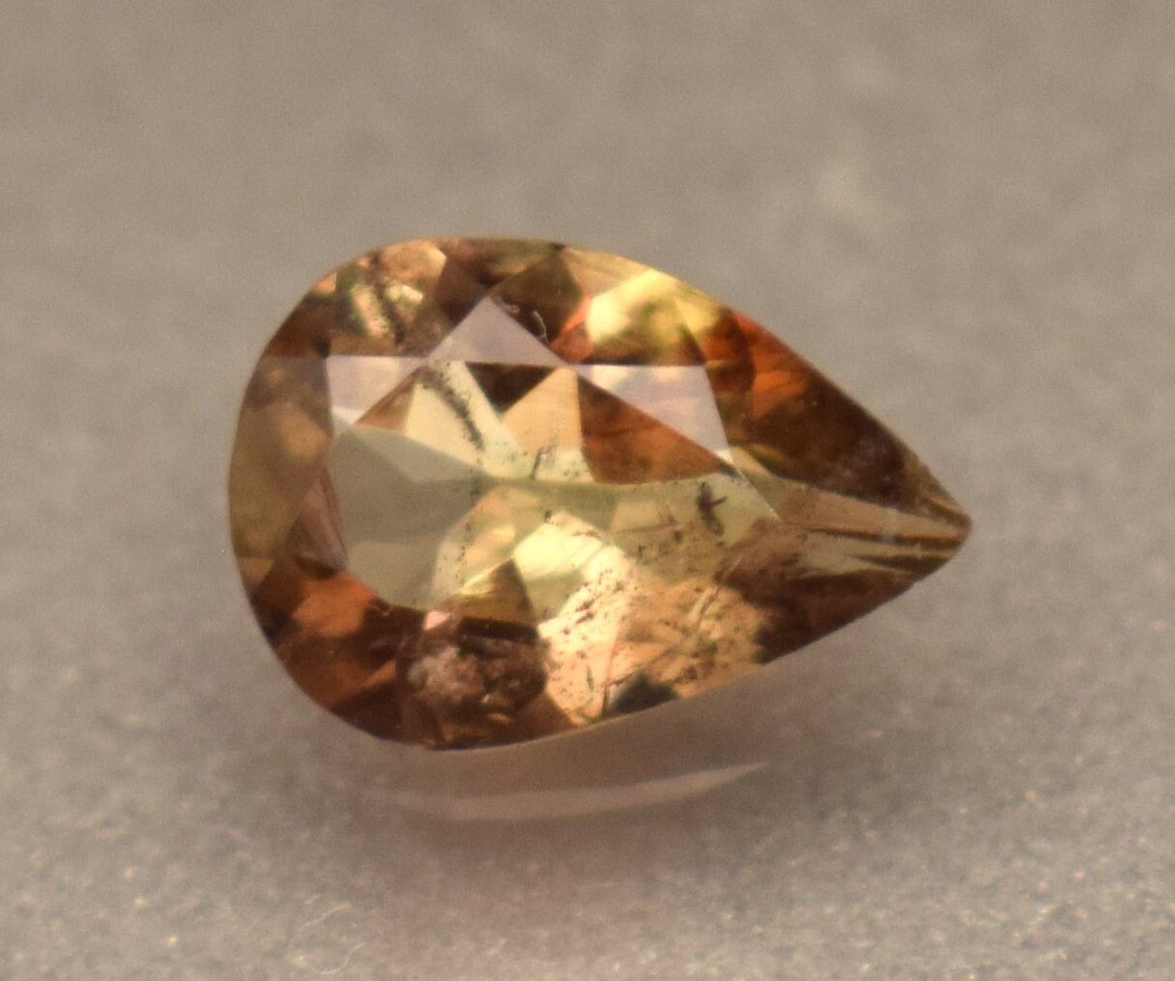 Rare Orange Green Certified Andalusite 1 Ct Pear Cut Loose Gemstone Etsy