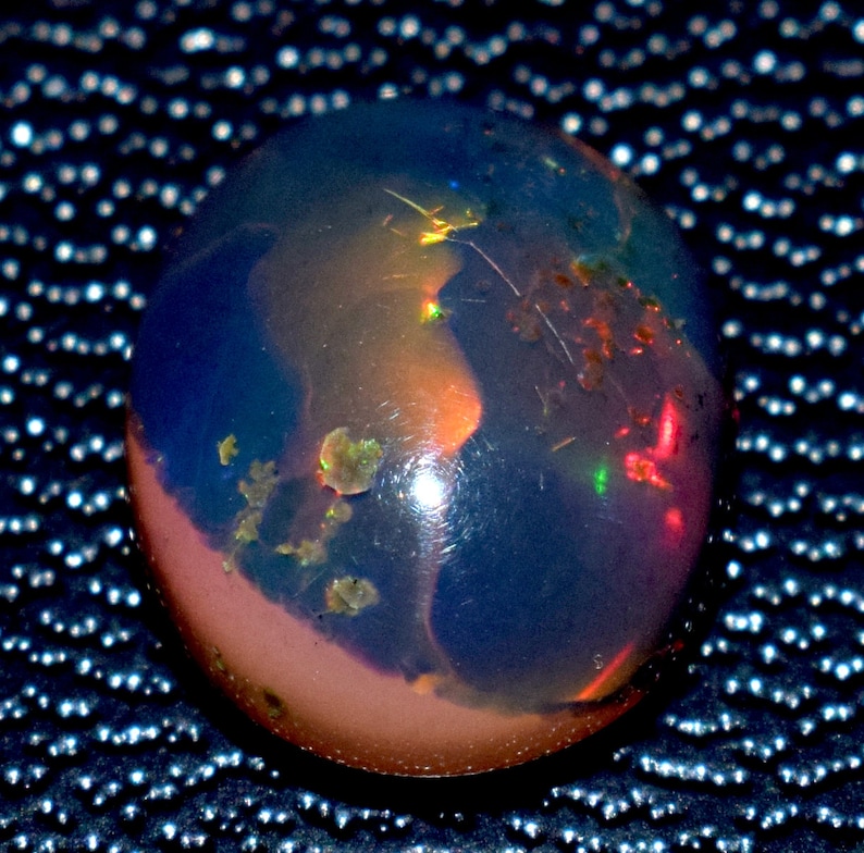 Natural Black Opal Certified 2.50 Ct Oval Cabochon Loose Gemstone For Ring image 2
