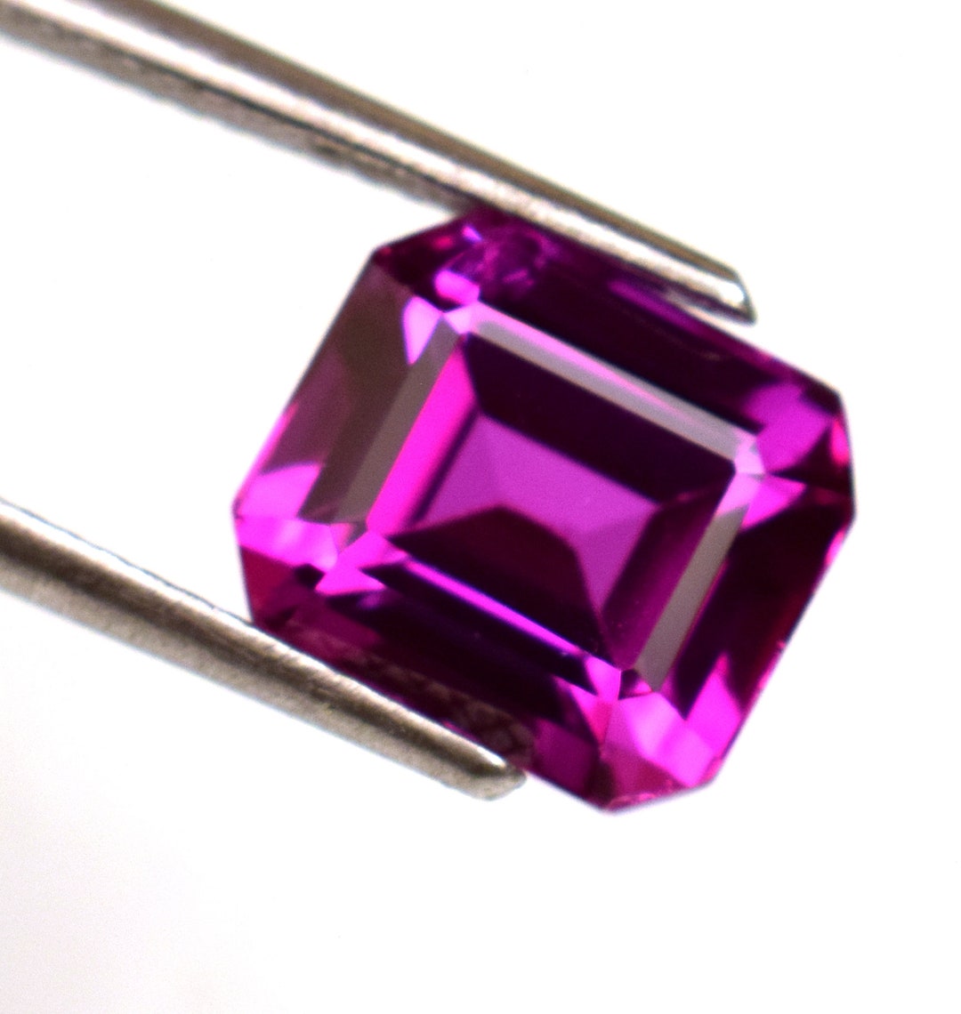 Natural Purple Pink Rhodolite Garnet Certified Emerald Cut 6.80 Ct ...