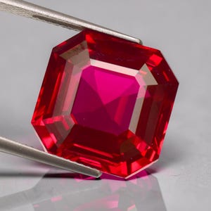 Rubis naturel du Mozambique, 24,25 carats, pierre précieuse certifiée Asscher, taillée en vrac