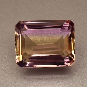 Natural Certified Bolivia Ametrine 12.30 Ct Emerald Cut Loose Gemstone For Ring