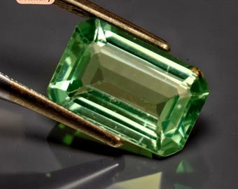 Mint Green Tourmaline Gemstone: Octagon Cut, 6.75 Ct Loose Stone
