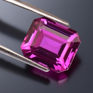 Natural Purple Pink Rhodolite Garnet Certified Emerald Cut 6.95 Ct Loose Gemstone For Ring