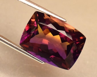 Natural Certified Bolivia Ametrine 17.40 Ct Cushion Cut Loose Gemstone For Ring