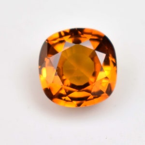 Natural Earth Mined Hessonite Orange Garnet 3.85 Ct Cushion Cut Loose Gemstone From Sri Lanka