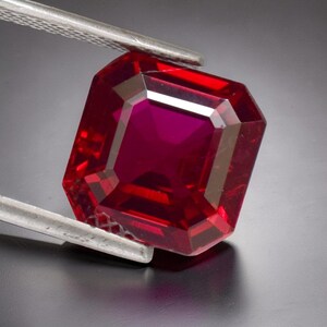 Natuurlijke robijnrode edelsteen Mozambique 7,30 kt gecertificeerd vierkant geslepen losse gme