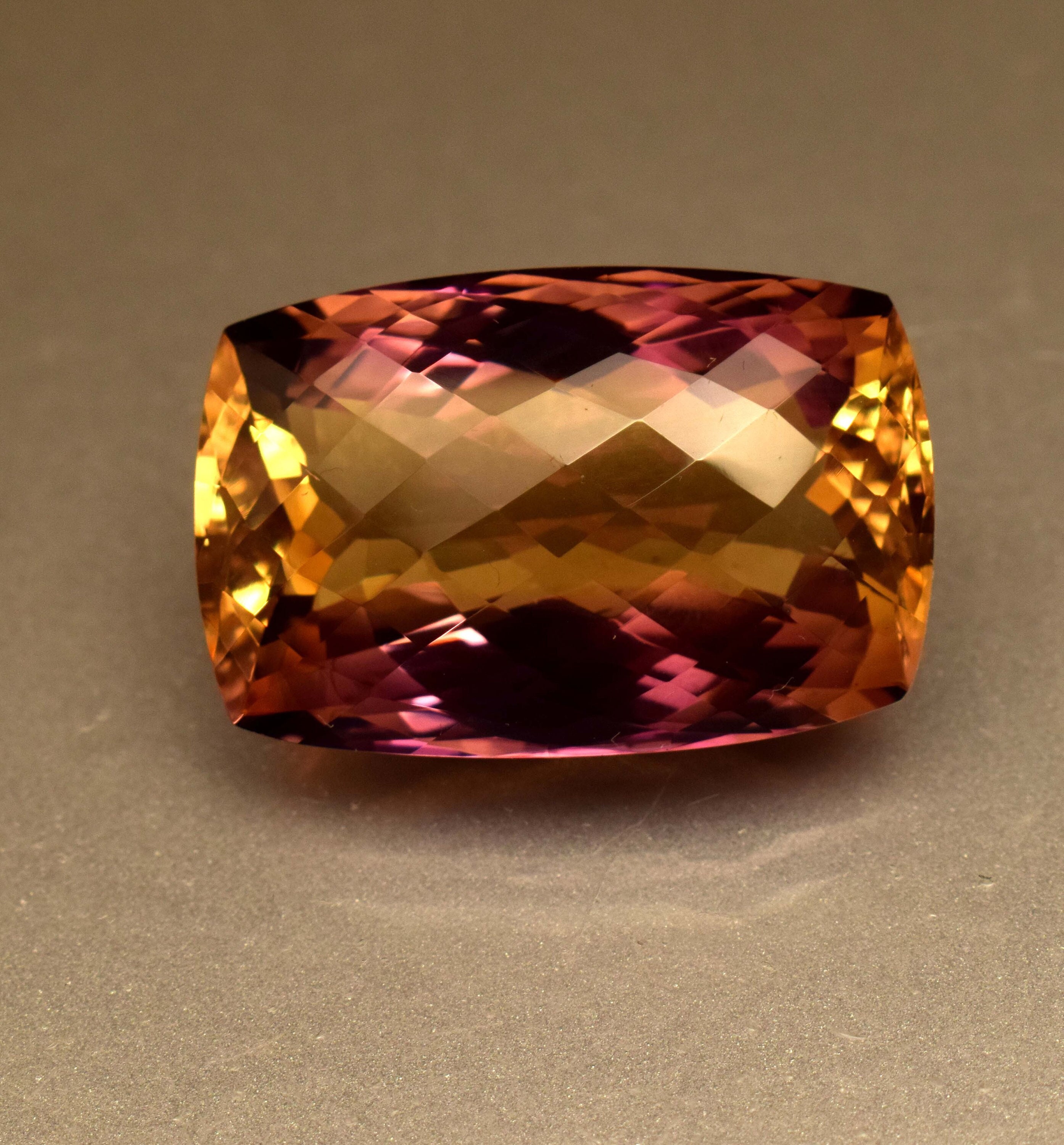 Natural Certified Bolivia Ametrine 54.25 Ct Long Cushion Cut Loose Gemstone For Pendent Use