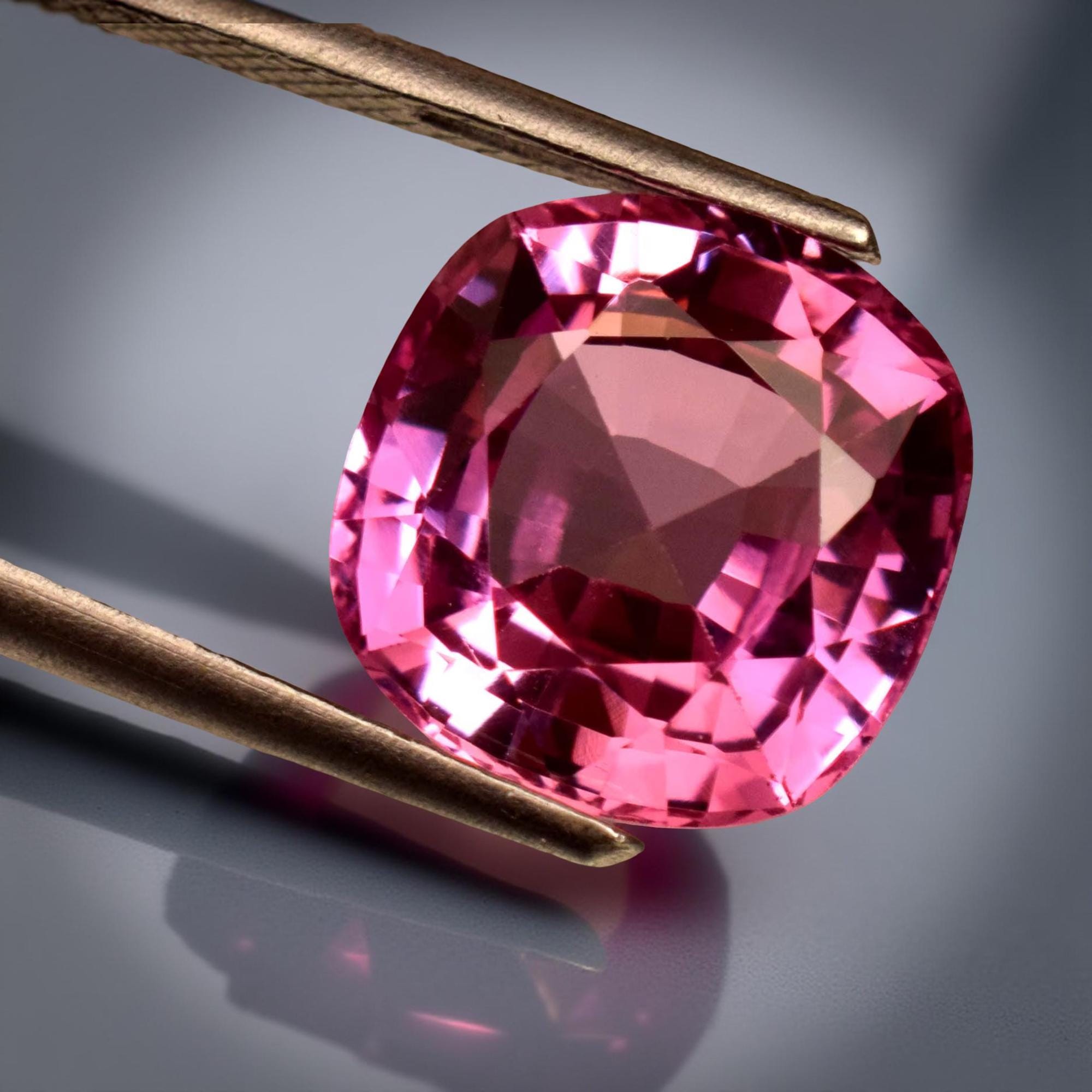 Brazil Pink Tourmaline: 7.75 Ct Cushion Cut Loose Gemstone - Etsy