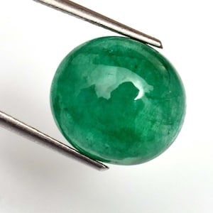 Natural Emerald 12.80 Ct Oval Shape Loose Cabochon From Zambia
