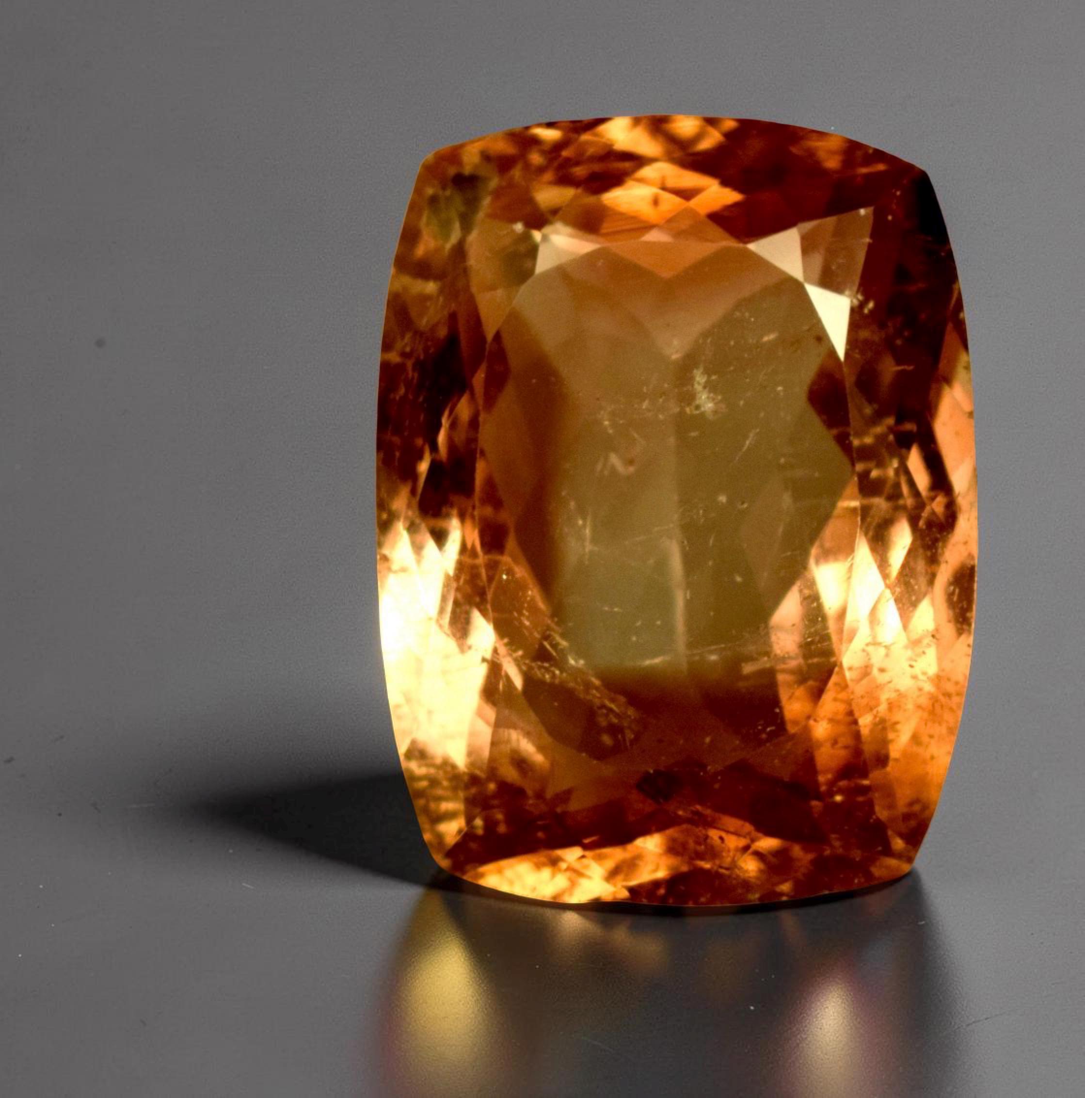 Imperial Orange Topaz Gemstone: 20.70 Ct Cushion Cut - Etsy Israel