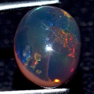 Natural Black Opal Certified 2.50 Ct Oval Cabochon Loose Gemstone For Ring image 5