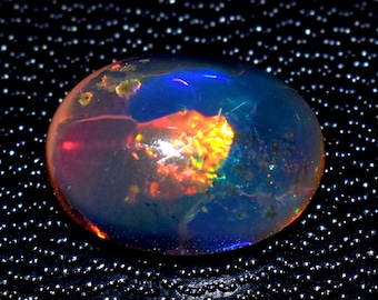 Natural Black Opal Certified 2.50 Ct Oval Cabochon Loose Gemstone For Ring