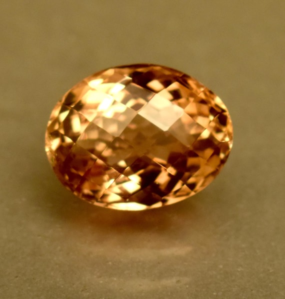Imperial Sherry Topaz Gemstone: 9.30 Ct Oval Cut, Peach Pink - Etsy