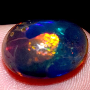 Natural Black Opal Certified 2.50 Ct Oval Cabochon Loose Gemstone For Ring image 4