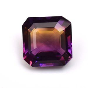 Natural Certified Bolivia Ametrine 17.50 Ct Asscher Cut Loose Gemstone For Ring Use