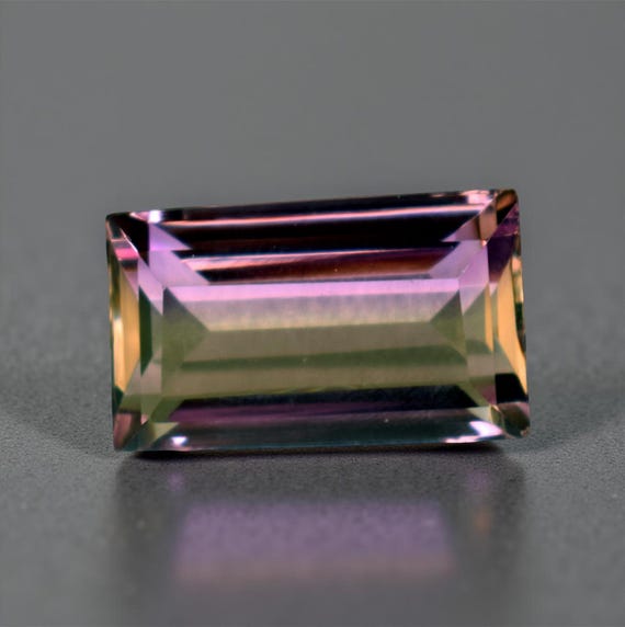 天然認定ボリビア産アメトリン 14.35カラット バゲットカット ルース