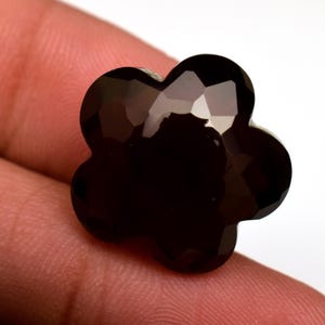 Natural Smoky Quartz Faceted Carved Flower Shape Loose Gemstone 16.95 Ct For Jewelry Making