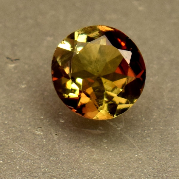 Rare Orange Green Certified Faceted Andalusite 0.60 Ct Round Cut Loose Gem Stone