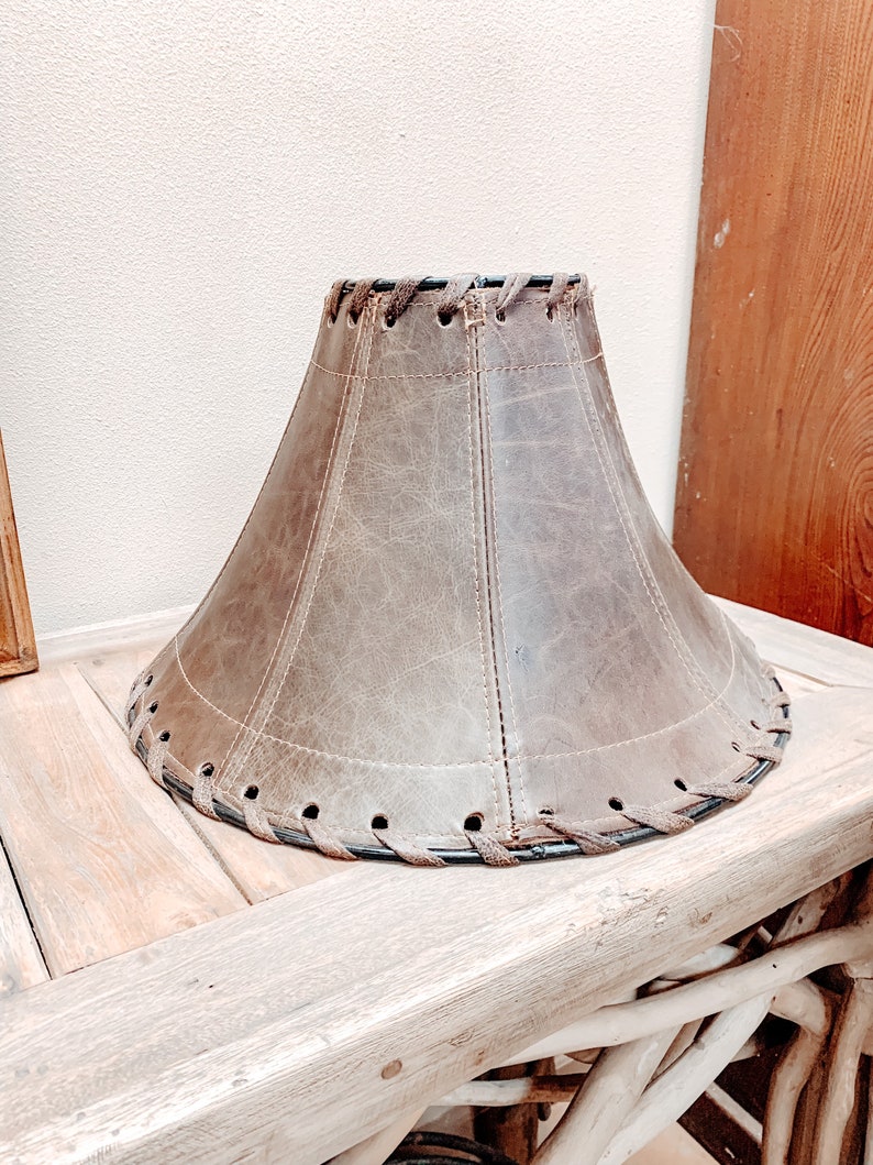 Leather Lamp Shade Etsy