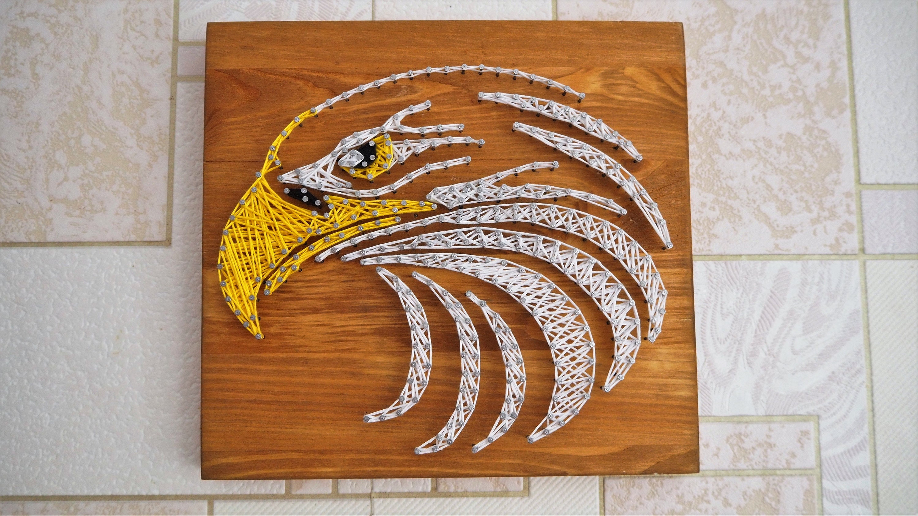 Eagle String Art Wall Hanging String Picture DIY Bald Etsy