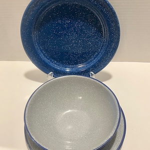 Vintage Granite Ware Plates and Bowl
