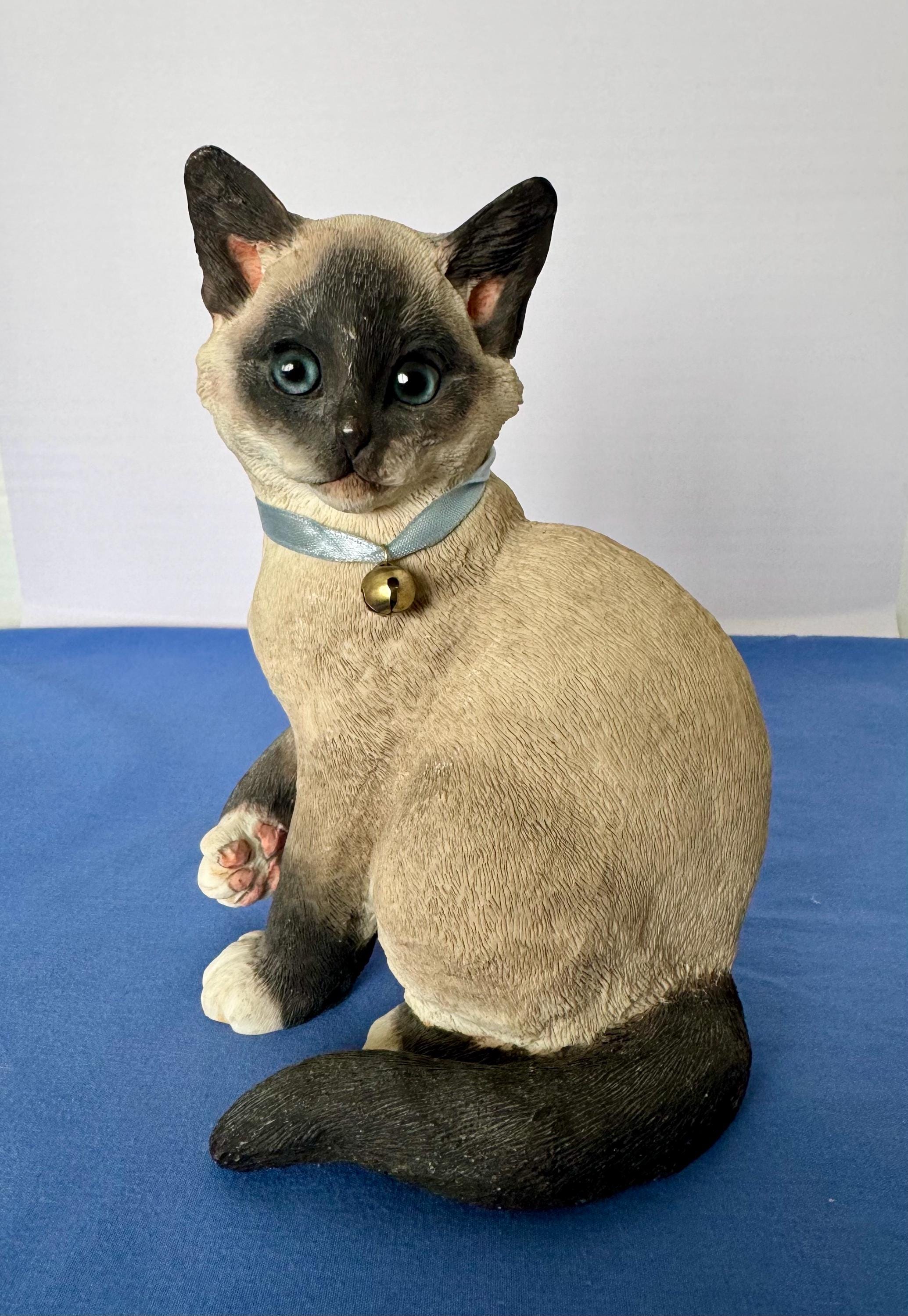 Country Artists ネコ　置物 Vintage Cat Figurine Country Artists Siamese Kitten 7” Resin - Etsy