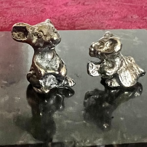 Vintage Mouse Figurines Pewter Miniature