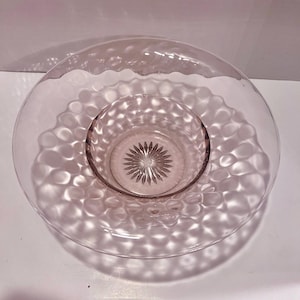 Heisey Glass Rolled Diamond Bowl in Hawthorn (Lavender)