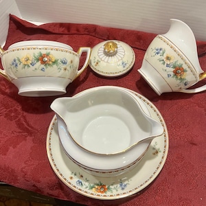 Vintage  Heinrich’s and Co. Selb Barvaria Pattern 10906 Sugar, Creamer and Gravy Boat Fine China Your Choice