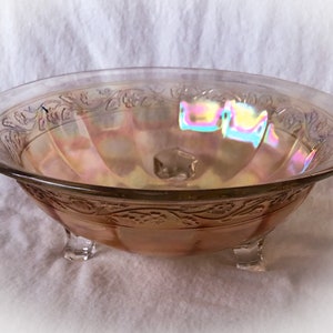 Imperial Glass Flared Edge Bowl Marigold Carnival Glass Floral Optic 1920’s