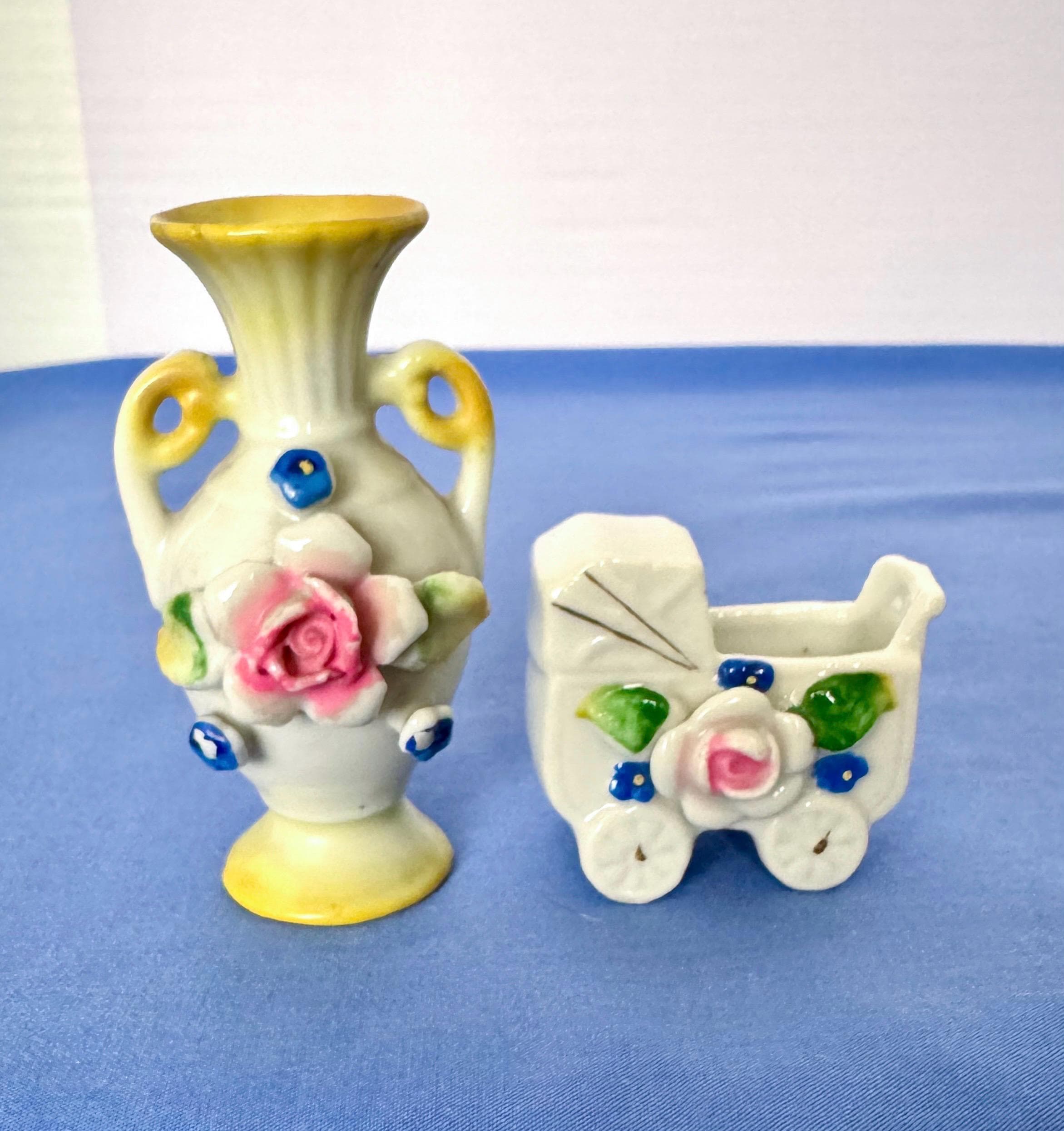 Vintage Miniature Vase and Baby Carriage Made in Occupied Japan - Etsy