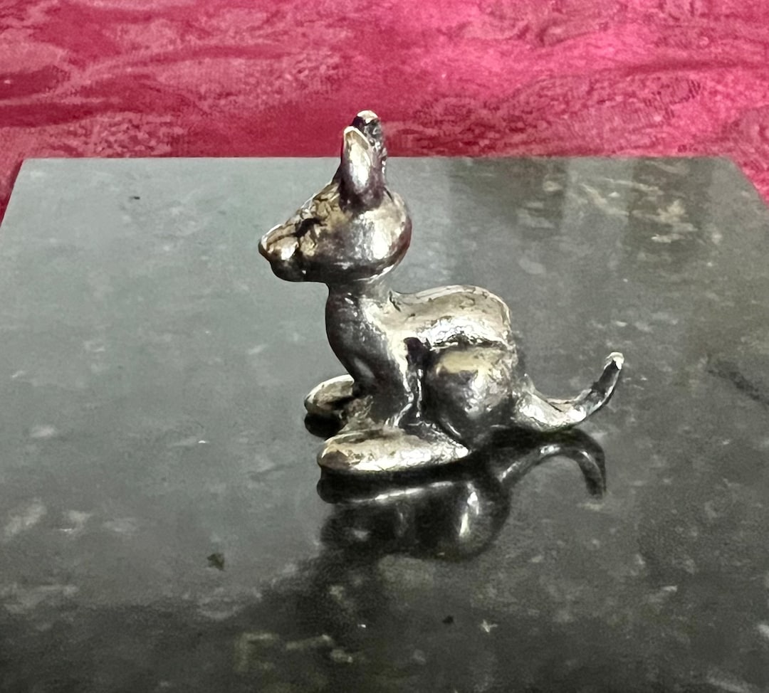 Vintage Kangaroo Figurine Pewter Miniature Etsy