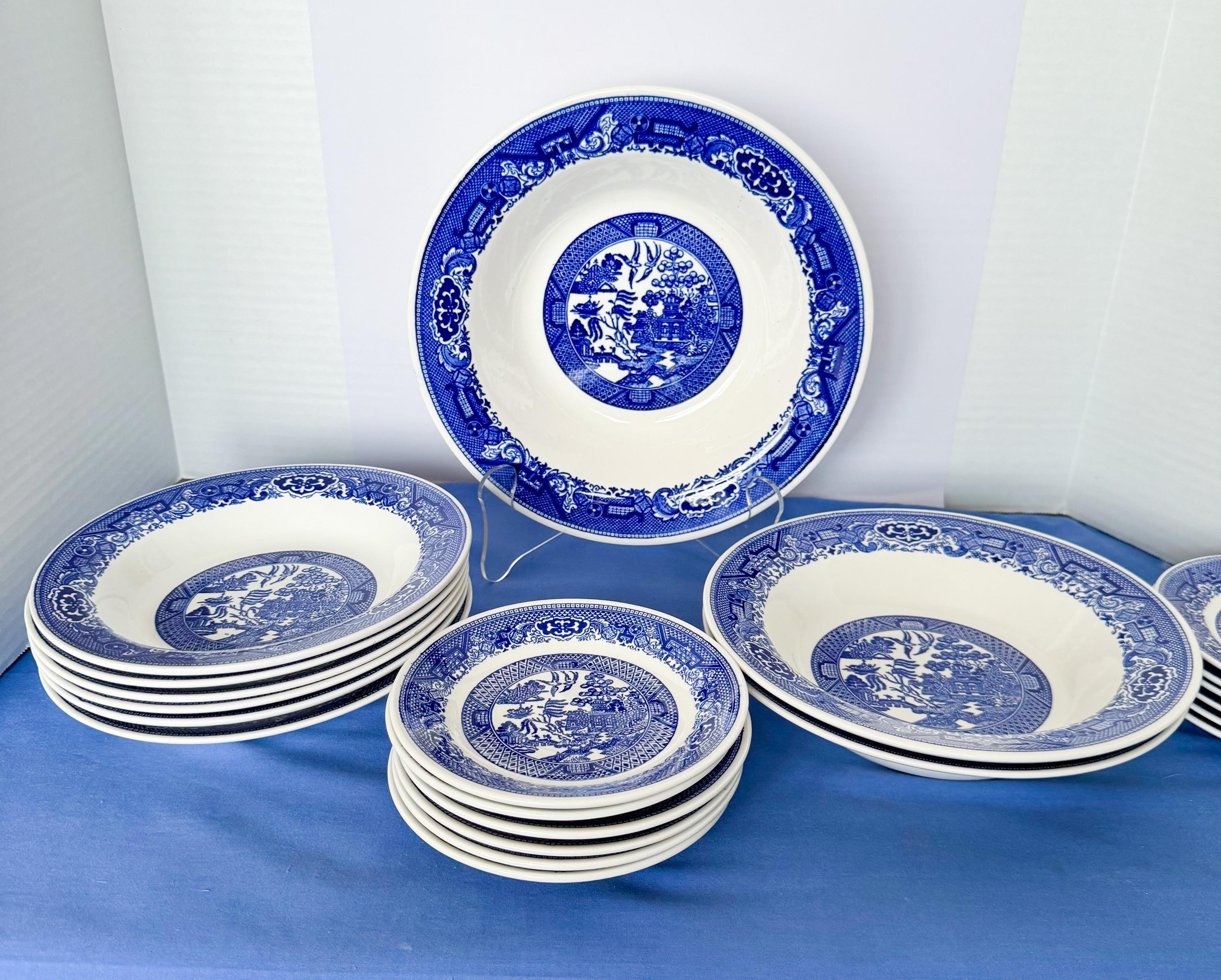 8 blue willow plates - Etsy 日本