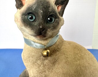 Vintage Cat Figurine Country Artists Siamese Kitten 7” Resin - Etsy