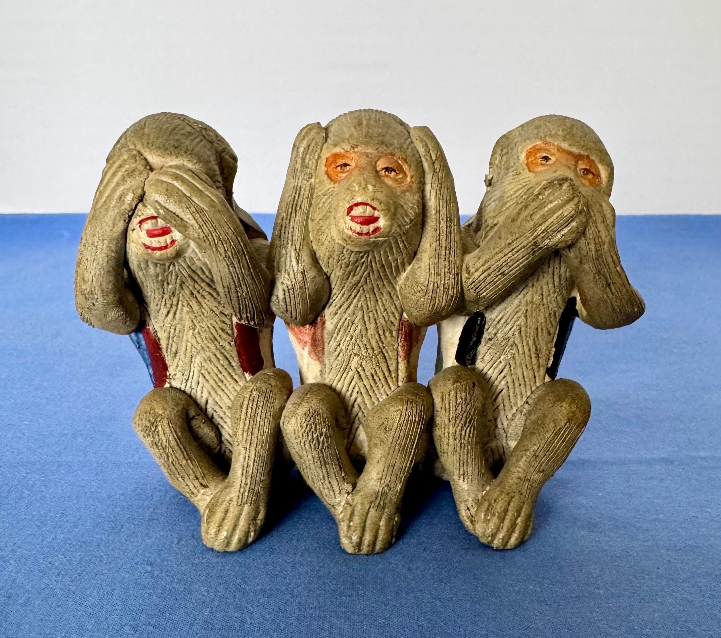 Vintage 3 Wise Monkeys “see No Evil, Hear No Evil, Speak No Evil