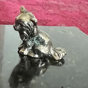 Vintage Cat Figurine Pewter Miniature
