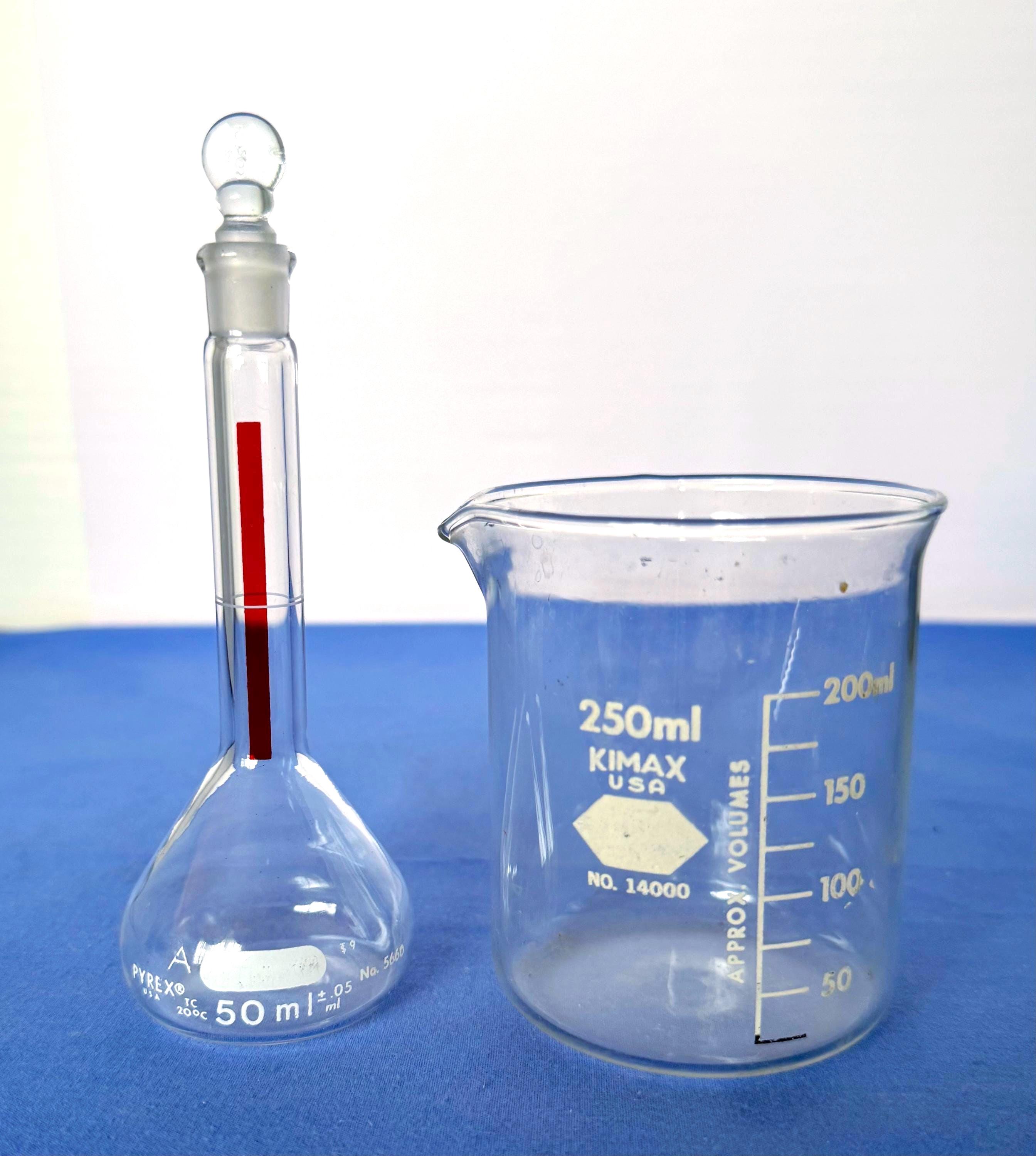 ヴィンテージ メスフラスコとビーカー - パイレックス 50ml No. 5660