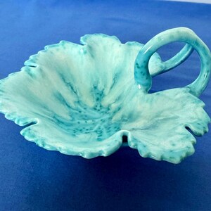 Vintage Leaf Dish-Ceramic, Hand Finished, Artist Signed and Dated Dec 1958