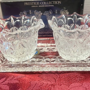 Bleikristall Personal Lead Crystal Sugar Bowl Creamer and Tray