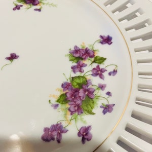 Vintage Hand Painted Plate Violets