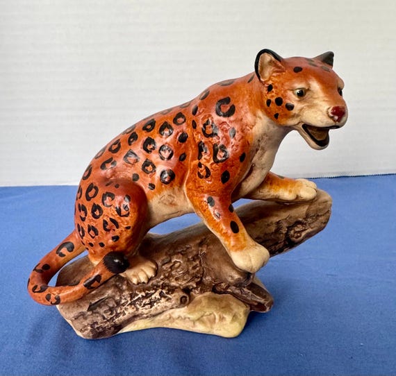 陶器製 ヒョウの置物 ヴィンテージ ヒョウの置物 日本製 長さ7インチ - Etsy 日本