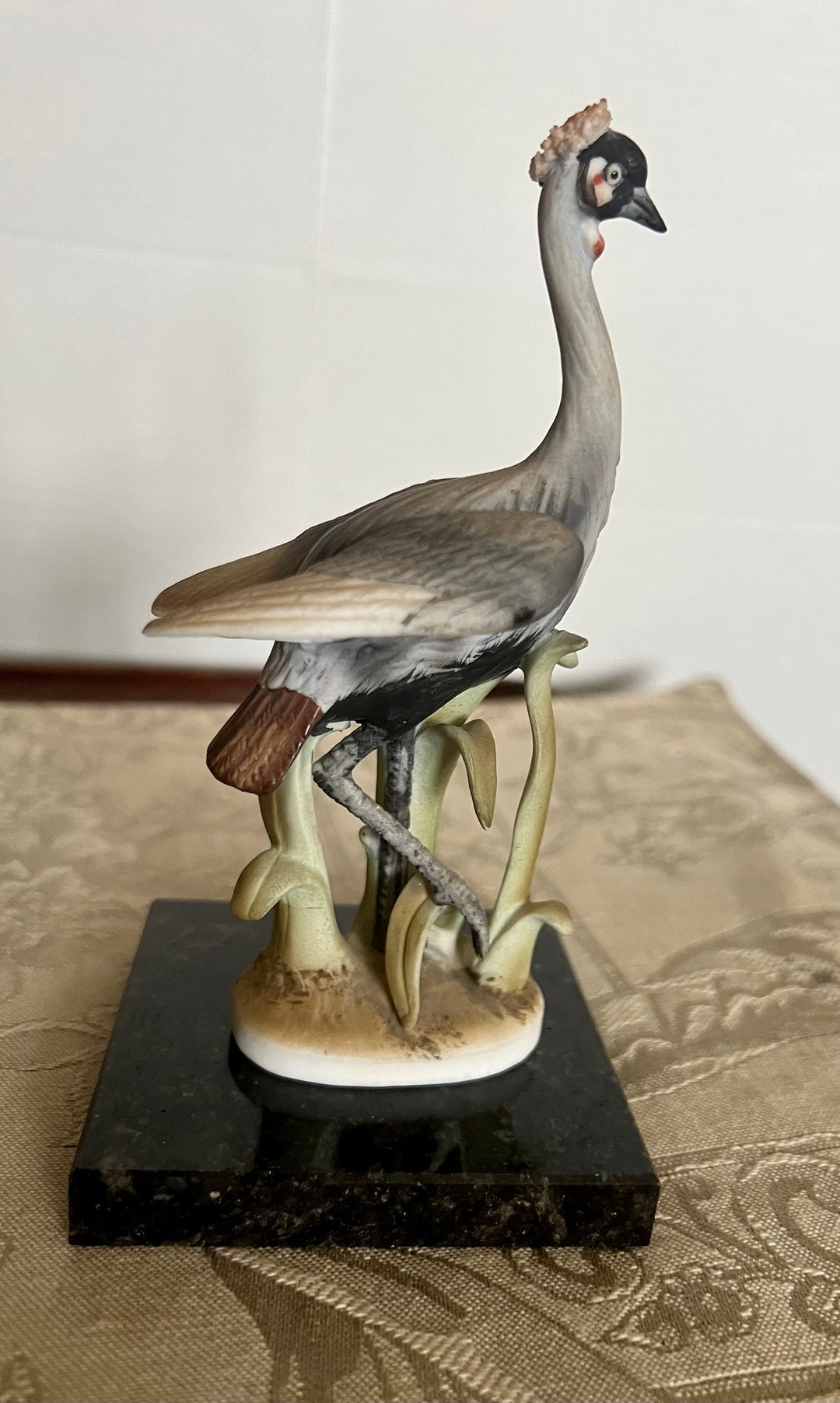 Vintage Lefton Bird Figurine Female Spaghetti Crested Crane Etsy