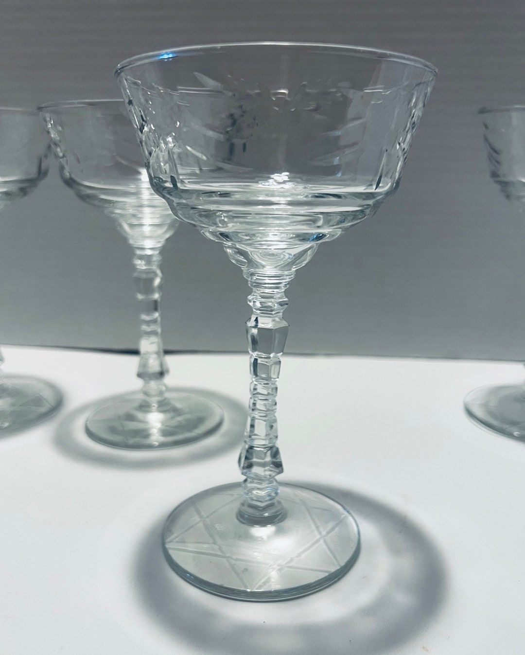 Libbey Rock Sharpe Halifax Sherbert/ Wine Glasses Etsy