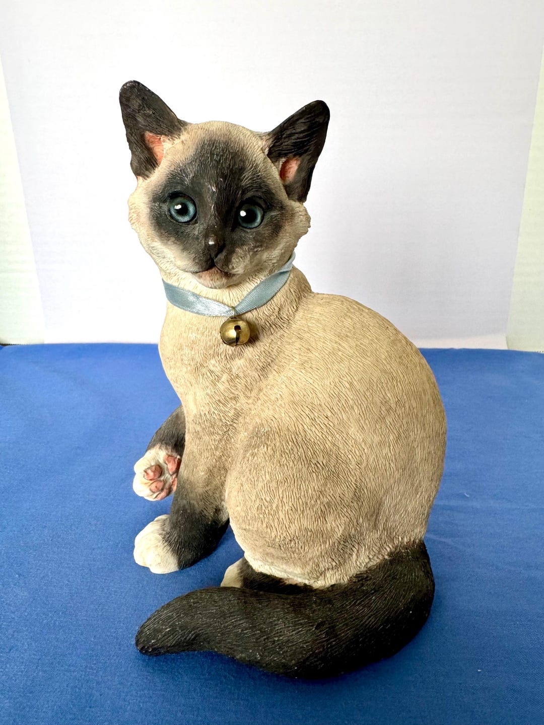 Vintage Cat Figurine Country Artists Siamese Kitten 7” Resin - Etsy